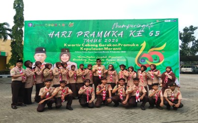 20 Peserta Didik MTsN 2 Kepulauan Meranti Ikuti Upacara Hari Pramuka ke-65 Tingkat Kabupaten
